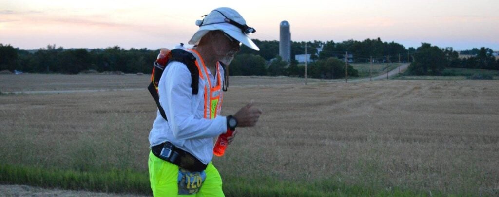 Don running at Dawn at the Honey Badger 100 ultra
